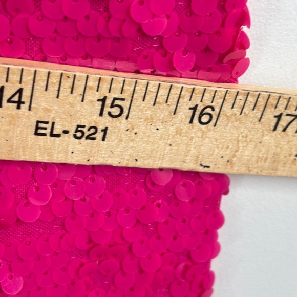 NWT BCBG Maxazria Pink Sequin Mini Dress XS Glam Barbie Bachelorette Sparkle Y2K - Picture 10 of 11